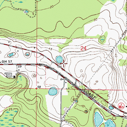 Topographic Map of Walling, FL