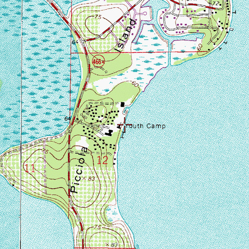 Topographic Map of Florida United Methodist Youth Camp, FL