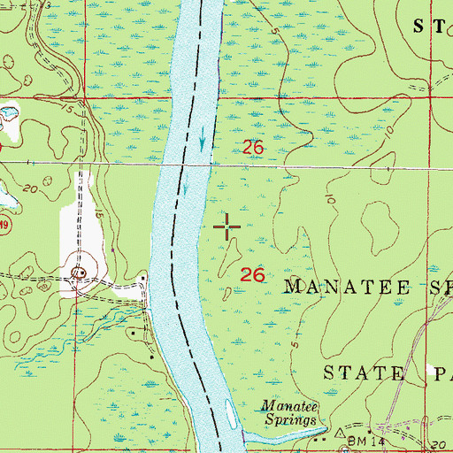 Topographic Map of Manatee (historical), FL