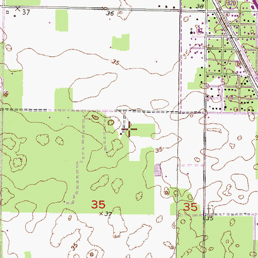 Topographic Map of Hardee Cemetery, FL