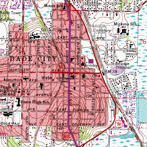 Topographic Map of First Baptist Church School, FL