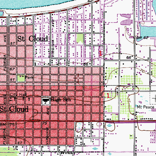 Topographic Map of Osceola Independent Private School, FL
