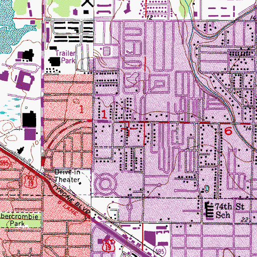 Topographic Map of Virginia Stein Schools, FL