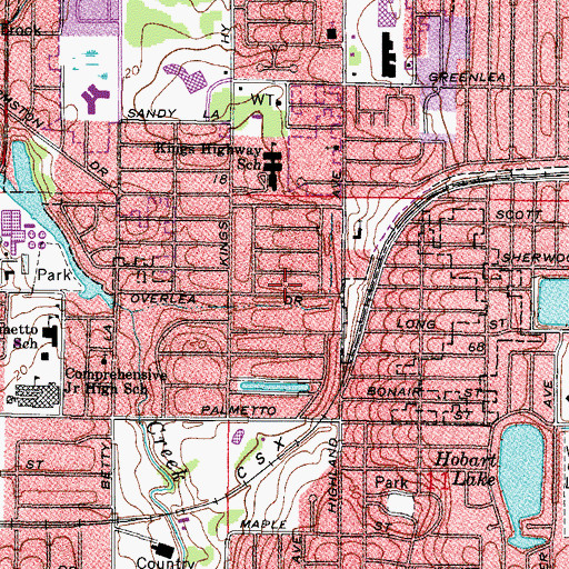 Topographic Map of True School, FL