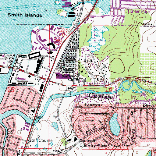 Topographic Map of Saint Mark Christian School, FL
