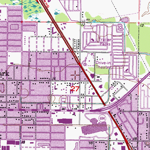 Topographic Map of Sacred Heart School, FL