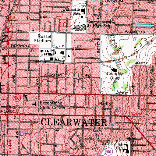 Topographic Map of Patris Private School of Pinellas County, FL