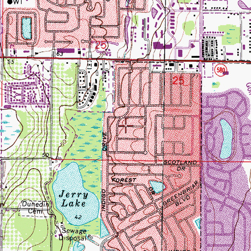 Topographic Map of Open Door School, FL