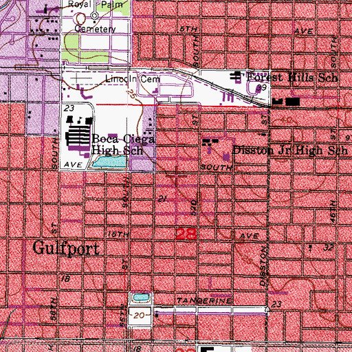Topographic Map of Most Holy Name of Jesus School, FL