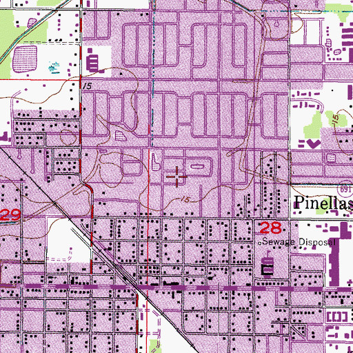 Topographic Map of Morning Star School of Pinellas Park, FL