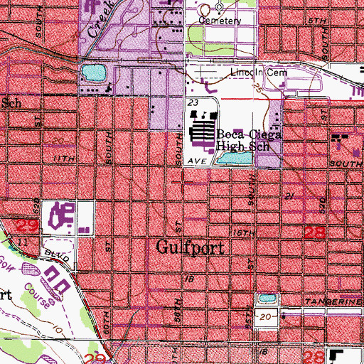 Topographic Map of Lutheran High School of Pinellas County, FL