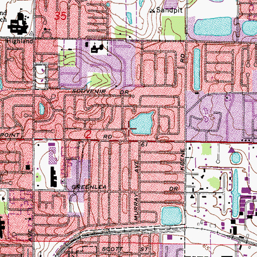 Topographic Map of Lakeside Christian School, FL