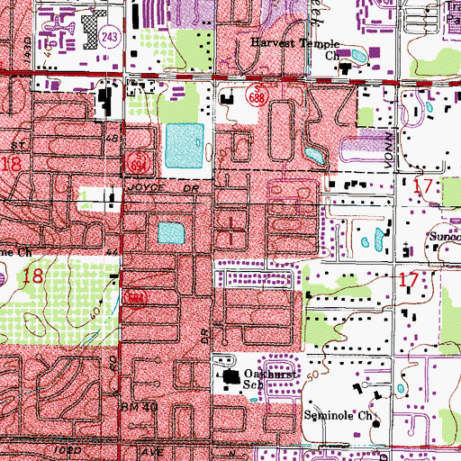 Topographic Map of Kreative Kids Learning Center, FL