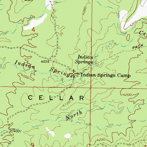 Topographic Map of Indian Springs Camp, AZ
