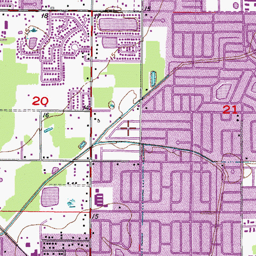 Topographic Map of Greenacres Country Day School, FL