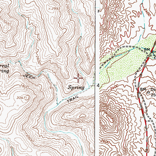 Topographic Map of Indian Springs Canyon, AZ