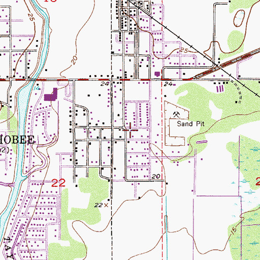 Topographic Map of Adams School, FL