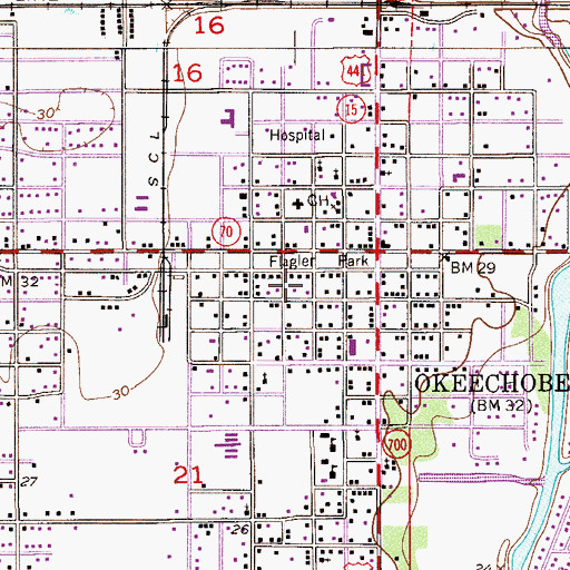 Topographic Map of Okeechobee Rehabilitation Facility, FL
