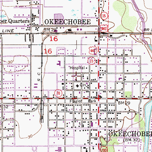 Topographic Map of Sunrise Private School of Okeechobee, FL
