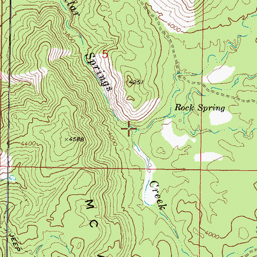 Topographic Map of Indian Springs Creek, AZ