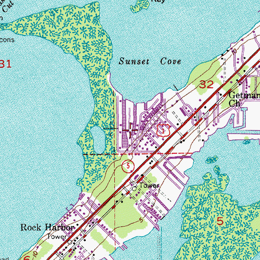 Topographic Map of Key Largo Christian Academy, FL