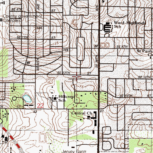 Topographic Map of Sandy Hill Academy, FL
