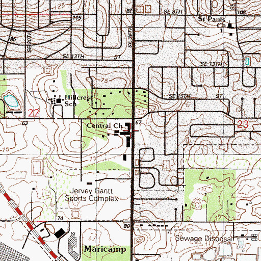 Topographic Map of Ocala Christian Academy, FL