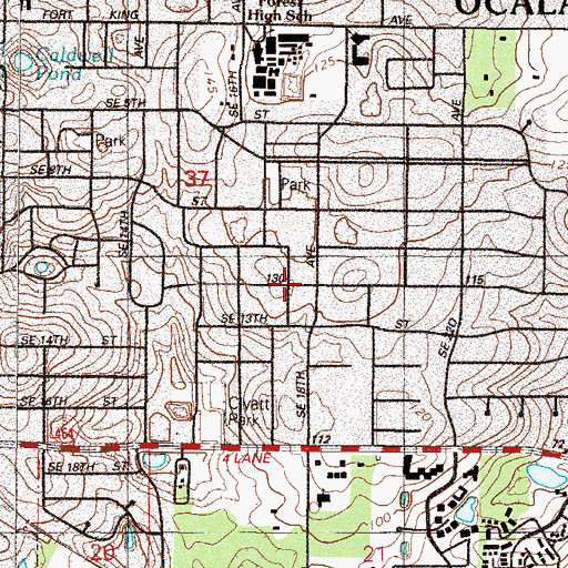 Topographic Map of Memorial Christian School, FL