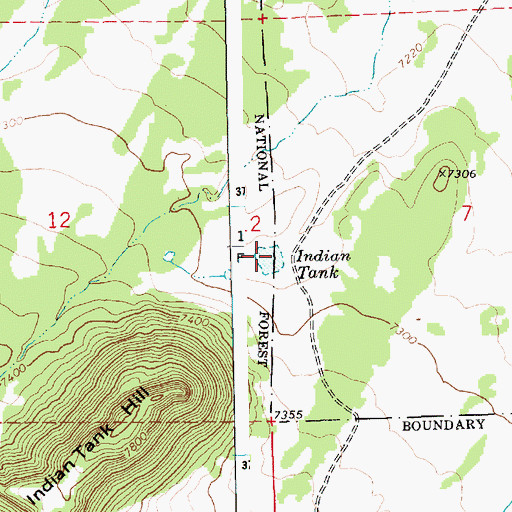 Topographic Map of Indian Tank, AZ