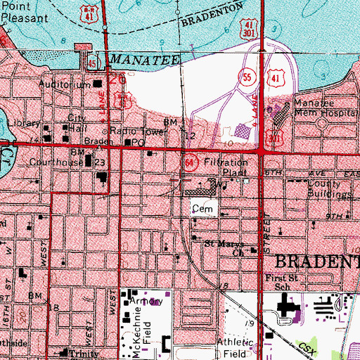 Topographic Map of Tabernacle Christian School, FL