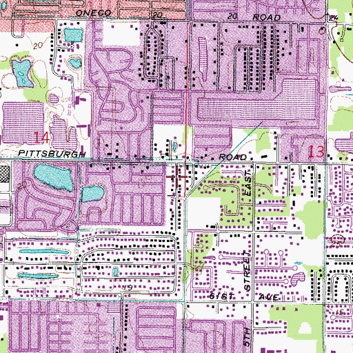 Topographic Map of Saint Georges School, FL