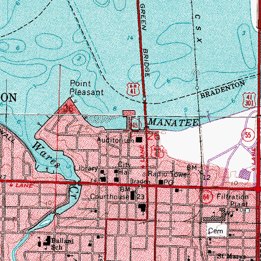 Topographic Map of Peoples Academy, FL