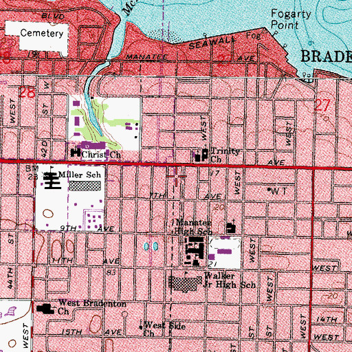 Topographic Map of Trinity Baptist Academy, FL