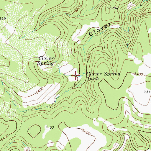 Topographic Map of Clover Spring Tank, AZ