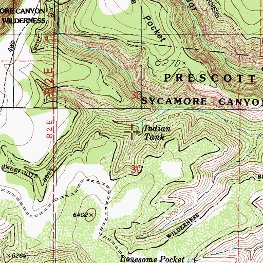 Topographic Map of Indian Tank, AZ