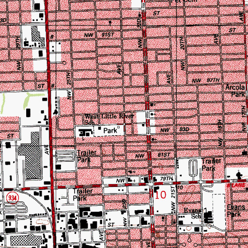 Topographic Map of Seventy-ninth Street Baptist Kindergarten, FL
