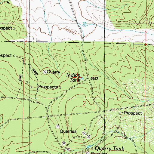 Topographic Map of Indian Tank, AZ