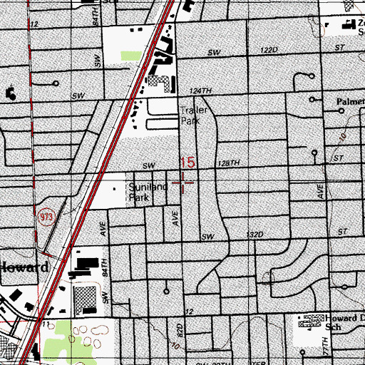 Topographic Map of Pinelands Christian School, FL