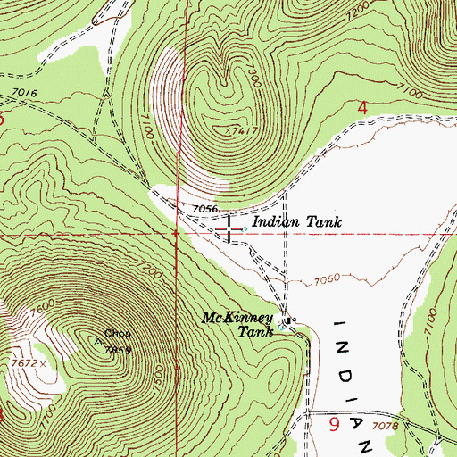 Topographic Map of Indian Tank, AZ