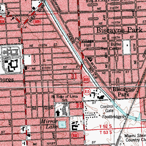 Topographic Map of Miami Shores Preparation School, FL