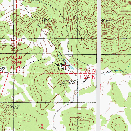 Topographic Map of Indian Tank, AZ