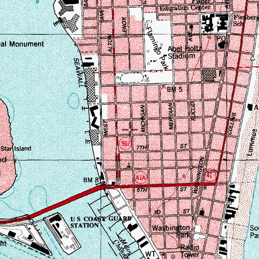 Topographic Map of Louis Merwitzer Mesivta High School, FL