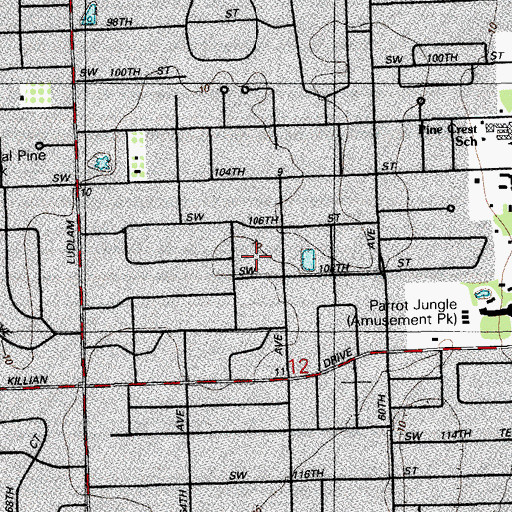 Topographic Map of Grace Baptist Academy, FL