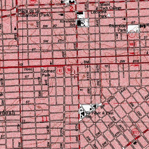 Topographic Map of Debbie School, FL