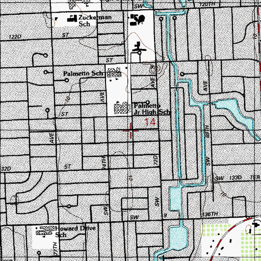 Topographic Map of Cutler Ridge Christian Academy, FL