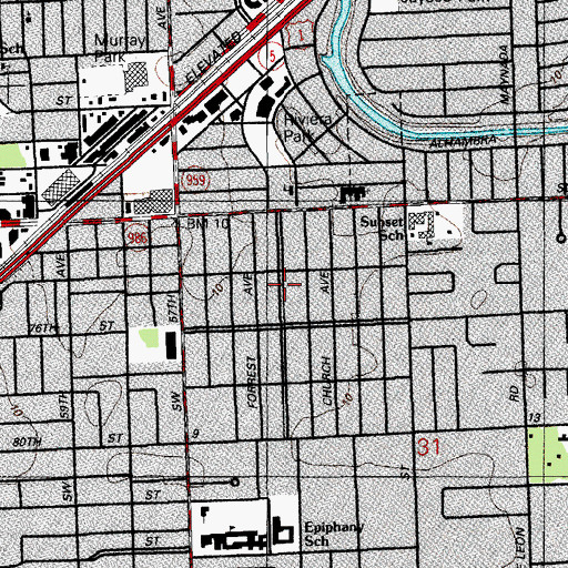 Topographic Map of School House, FL