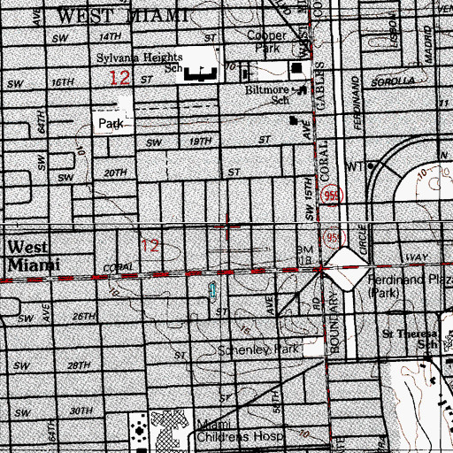 Topographic Map of Kendall Acres Academy, FL