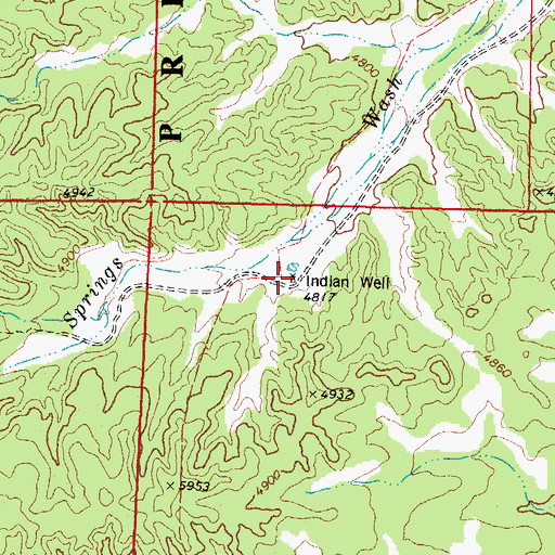 Topographic Map of Indian Well, AZ
