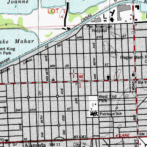 Topographic Map of Continental Military Institute, FL