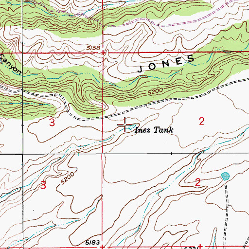 Topographic Map of Inez Tank, AZ